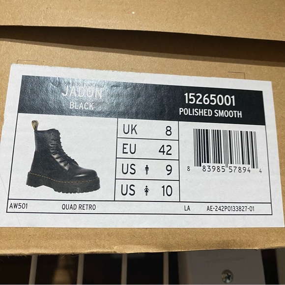 Dr Martens Jadon Platform Black Leather Boots - Picture 5 of 6